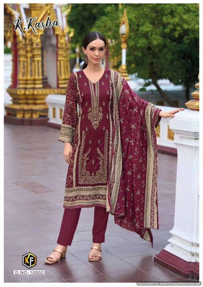 K Kasha Vol 10 By Keval Printed Heavy Cotton Pakistani Dress Material Wholesalers In Delhi